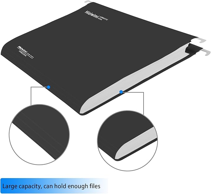 15 Pcs Black Polypropylene Letter Size File Folders with Tabs and Inserts for Organizing Bulky Files, Medical Charts, School Desktop Storage