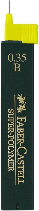 Faber-Castell Miscellaneous Super-Polymer Fineline Lead, 0.35mmBlack, B, for Art, Craft, Drawing, Sketching, Home, School, University, Colouring