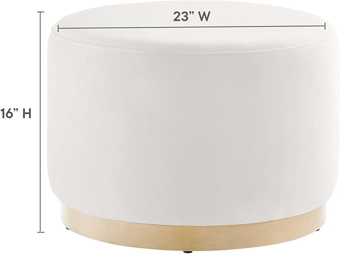 Modway Large 23" Round Performance Velvet Upholstered Upholstered Ottoman