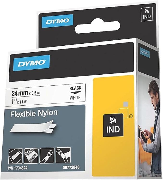 Dymo 1" Flexible Nylon Rhino Label Tape