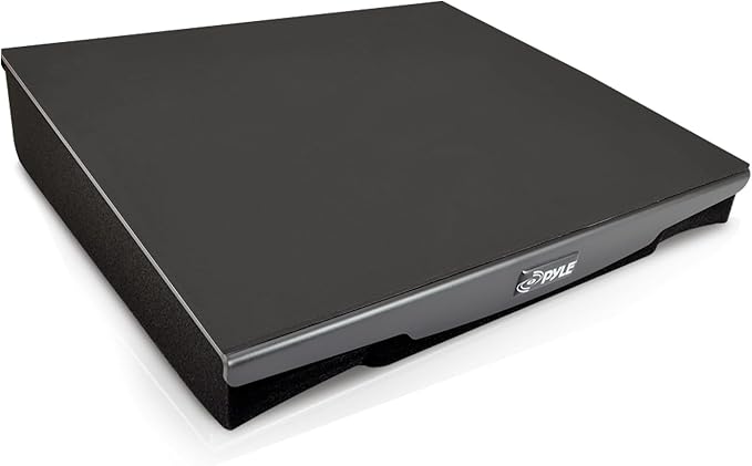 Pyle Speaker Isolation Pads - 13 x 11 x 2.6 inches - Acoustic Noise Isolation Platform - Foam Riser Recoil Stabilizer with Rubber Base for Studio Monitor, Subwoofer, Loudspeaker - PSIO8