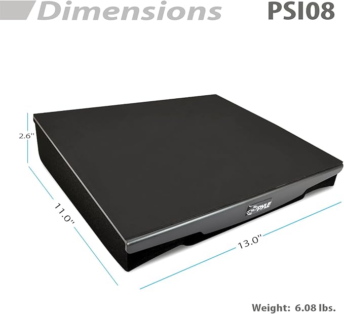 Pyle Speaker Isolation Pads - 13 x 11 x 2.6 inches - Acoustic Noise Isolation Platform - Foam Riser Recoil Stabilizer with Rubber Base for Studio Monitor, Subwoofer, Loudspeaker - PSIO8