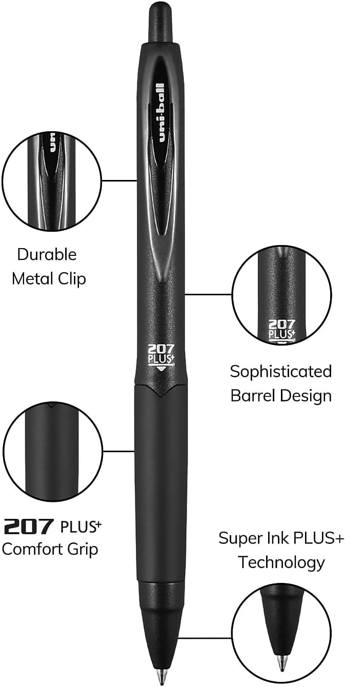 207PLUS+ Gel, 0.7MM, Black, OS Dozen