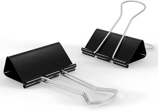 CableGeeker Binder Clips, 48 Pcs Medium Black Binder Clips, 1.25 Inch Office Clips with Container, Paper Clips for Office Supplies, Home, School, Cable Management, Strong Grip & Rust-Resistant