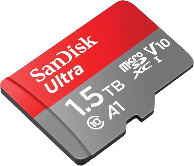 SanDisk 1.5TB Ultra microSDXC UHS-I Memory Card with Adapter - Up to 150MB/s, C10, U1, Full HD, A1, MicroSD Card - SDSQUAC-1T50-GN6MA