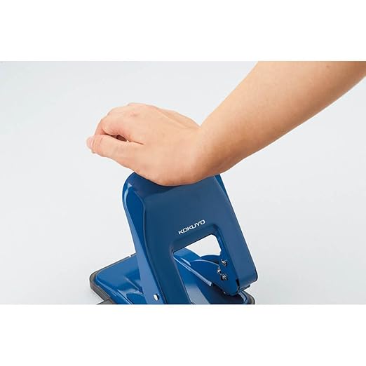 Kokuyo 2-Hole Punch, Heavy-Duty 37 Sheet Capacity, Perfect Size for A4/B5/A5 Papers with Adjustable Paper Guide & Position Markers, Blue (PN-G37B)