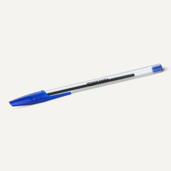 Amazon Basics Ballpoint Pens, Medium Point 1.0mm, Blue Ink, 144-Pack