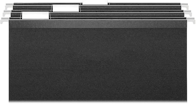 Pendaflex Portable File Box with File Rails, Hinged Lid with Double Latch Closure, Black, Includes 3 Letter Size Hanging Folders (41732)