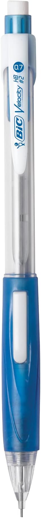 BIC Velocity Mechanical Pencils, With Colorful Barrel, Medium Point (0.7mm), 6-Count Pack Mechanical Pencils With Eraser and Lead Refills