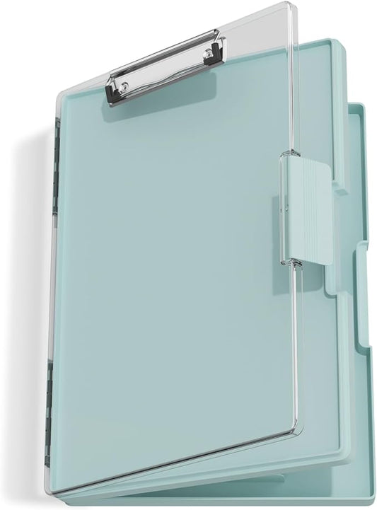Hongri Clipboard with Storage, Green 8.5 x 11 Folder Nursing Side Opening, Heavy Duty with Dual Compartment, Smooth Writing for Teachers, Classroom, Size 13.3 x 9.4 x 1.5 in, Office & School Supplies