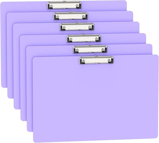Extra Large 11x17 Clipboards, Plastic Purple Drawing Boards, Horizontal Clip Board, Landscape Layout. Suitable for Watercolor, Sketching, Painting. Art & Drafting Supply(Pack of 6)