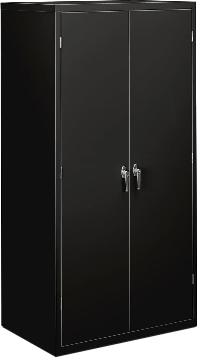 HON HSC1872.L.P Brigade Series Five-Shelf Storage Cabinet with High Storage Cabinet, 5 Adjustable Shelves, Black