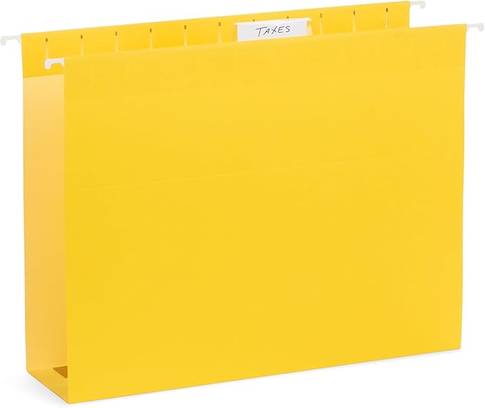 Blue Summit Supplies 25-Pack Letter Size Expandable Hanging File Folders - Assorted Colors, 11PT Paper