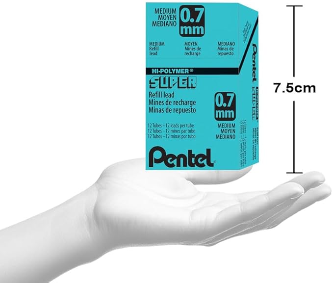 Pentel Super Hi-Polymer Lead Refill, 0.7mm Medium, 2B, 144 Pieces of Lead (50-2B)