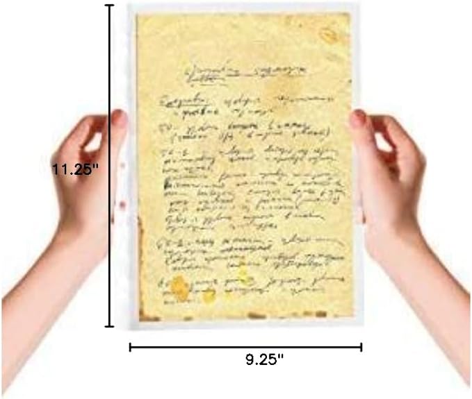 Rubex Sheet Protectors 8.5 x 11 inch Clear Page Protectors Plastic Sleeves Reinforced 11 Hole fit for 3 Ring Binder Top Loading 9.25 x 11.25 inch (400 Sheets)