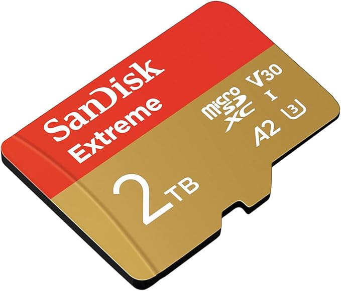 SanDisk 2TB Extreme microSDXC UHS-I Memory Card with Adapter - Up to 240MB/s, C10, U3, V30, 4K, 5K, A2, Micro SD Card- SDSQXAV-2T00-GN6MA