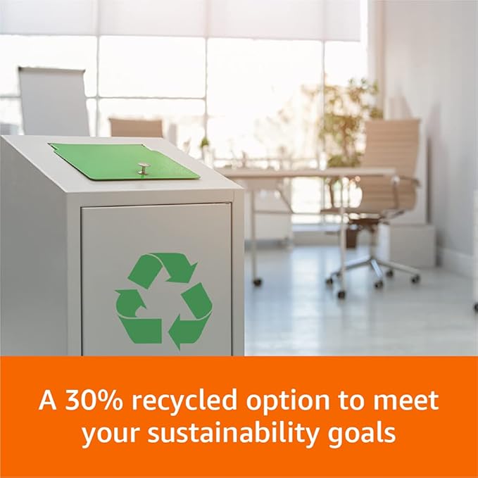 Amazon Basics 30% Recycled Multipurpose Copy & Print Paper, 8.5 x 11 Inches, 20 lb Weight, 92 Bright, White, FSC Certified, 5000 Sheets (10 Reams)