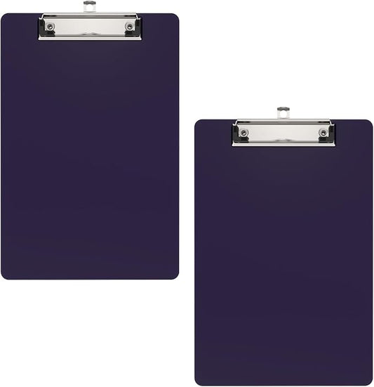 2 Pack Small Clipboards, A5 Plastic Mini Purple Clip Board for Classroom, Students, Kid, Size 6" x 9" with Low Profile Clip, Office & School Supply
