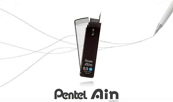 Pentel Ain Leads Refill for Mechanical Pencil | 0.2mm | 2B | 20pcs