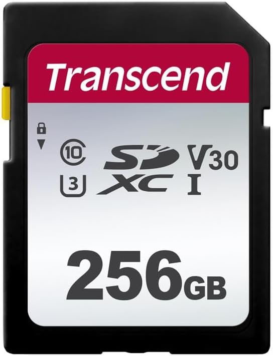 Transcend 256GB SDXC Memory Card, Up to 100MB/s, UHS-I U3 V30, 4K UHD & Full HD, Class 10 High-Speed SD Card for Canon, Nikon, Sony, Pentax, Kodak, Olympus, Panasonic Digital Cameras