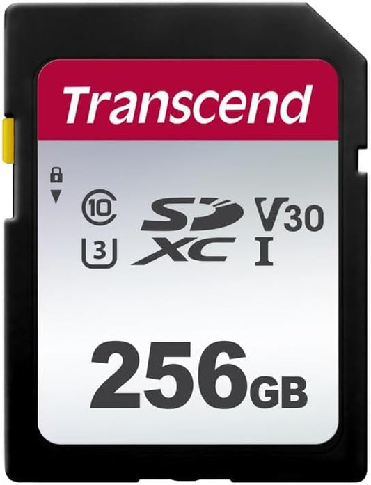 Transcend 256GB SDXC Memory Card, Up to 100MB/s, UHS-I U3 V30, 4K UHD & Full HD, Class 10 High-Speed SD Card for Canon, Nikon, Sony, Pentax, Kodak, Olympus, Panasonic Digital Cameras