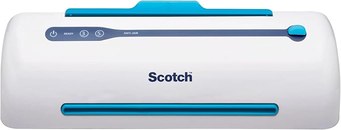 Scotch PRO TL906 Thermal, Laminator Machine, 1 Laminating Device, White/Blue, Laminate Recipe Cards, Photos, Documents, for Home, Office, or School Supplies, 9 in