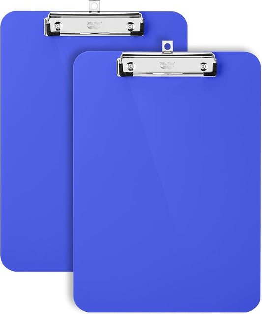 Mr. Pen- Plastic Clipboard, 12.5" x 9", 2 Pack, Surf Blue Clipboard Plastic, Low-Profile Metal Clip with Retractable Hanging Hole