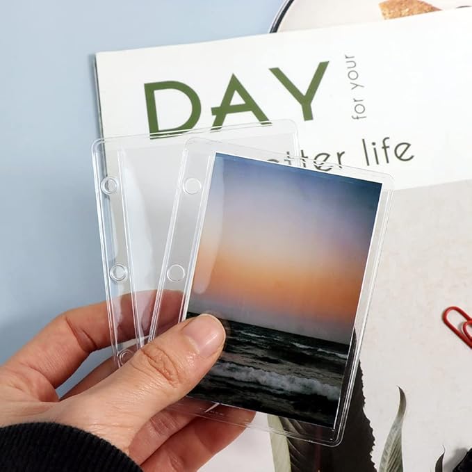 12 Pack Mini Size Clear Sheet Protectors 2.2 x 3.2 Inch Plastic Sleeves Page Protectors Top Loading Paper Protector for 3 Ring Binders, Acid-Free, Archival Safe for Documents and Photos
