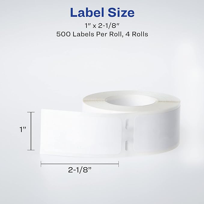Avery Thermal Roll Labels, 1" x 2-1/8", White, 500 Address Labels Per Roll, 4 Rolls (4185)
