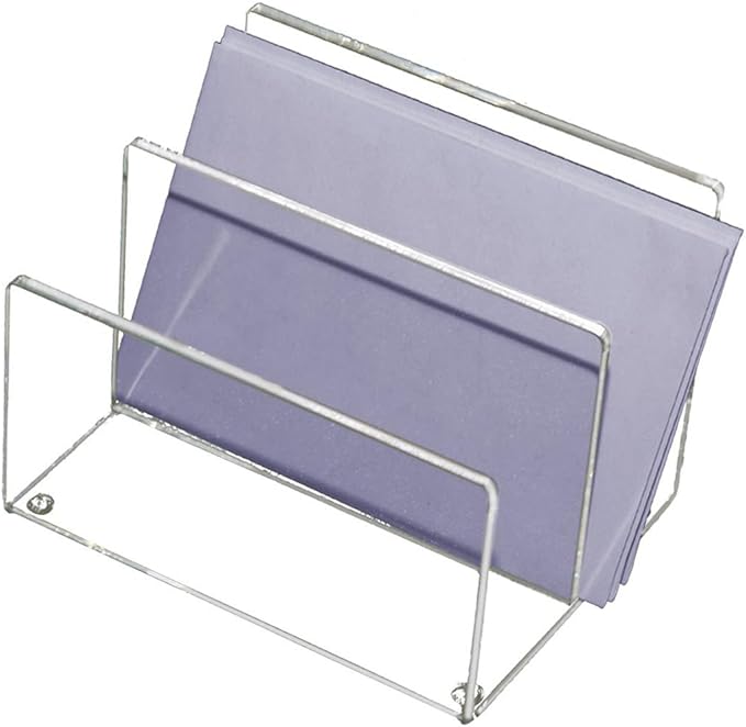 Kantek Clear Acrylic Mini File Sorter, 2 Section File Holder, 6" x 3.8" x 3.9", Desk Organizer, Non-Skid Feet, Desk Accessory