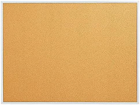 Staples Standard Durable Cork Bulletin Board with Aluminum Frame, 2' W x 1.5' H Wall Mounted Cork Message Board for Office Home and School