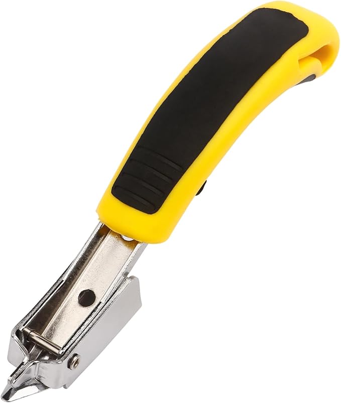 1PCS Staple Remover, Staple Puller Tool, Upholstery and Construction Heavy Duty Staple Remover, Strength Staple Puller Removing All Kinds of Staples(Yellow)