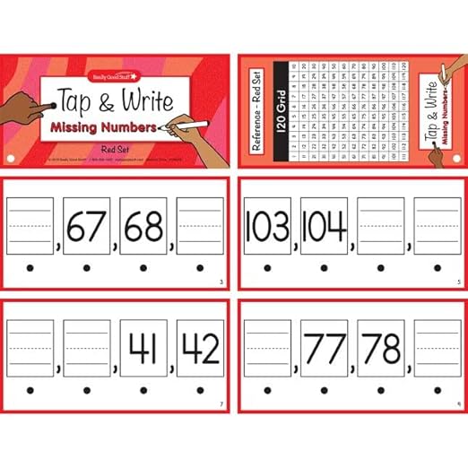 Really Good Stuff Tap and Write Missing Numbers - 123 Cards