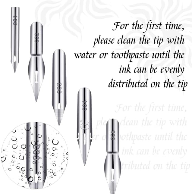 11 Pieces Comic Pen Nib Set, G Ink Pen Nib Stainless Steel Drawing Calligraphy with Wooden Holder for Writing, Painting, Signing(White)