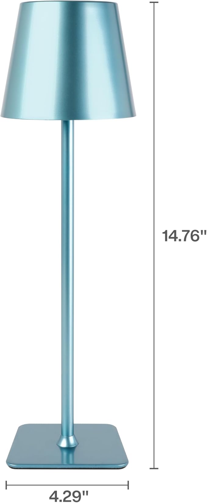 Mikasa 14.8-Inch Blue Rechargeable LED Lamp with Touch Control - Elegant Blue Aluminum Design, 5000mAh Battery, 3 Light Colors, Stepless Dimming, Perfect for Home Office, Living Room, Bedroom