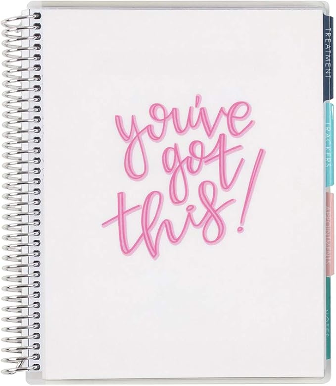 Erin Condren Medical Treatment Planner, 7" x 9" Spiral Coiled Notebook and Prompted Health Tracker, Laminated Cover with Tabbed Sections for Medication Logs, Medical History and Appointment, 160 Pages
