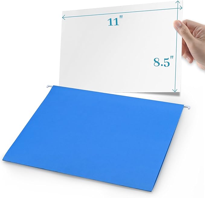 30 Pack Extra Capacity Hanging File Folders Reinforced Letter Size Hanging Folders with Expansion, 1/5 Cut Adjustable Tab Inserts for Office, School, Home Supplies, Assorted Colors (No Expansion)