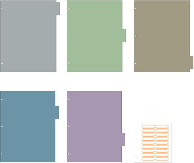 Ospelelf Binder Dividers with Tabs，Durable Paper Dividers for 3 Ring Binder，5 Tab(8.5" * 11")