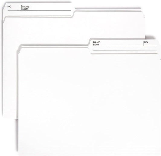 Smead Reversible File Folder, 1/2-Cut Printed Tab, 2nd Position, Letter Size, Ivory, 100 per Box (10348)