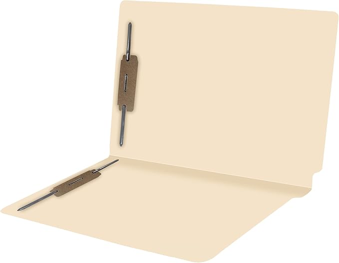 Medical File Folders with 2 Fasteners, Doctor Stuff, Letter Size, Reinforced End Tab Folders with 2” Bonded Fastener on Inside Front and Back, 14 pt Manila Stock, Carton of 250