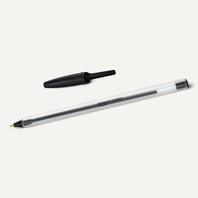 Amazon Basics Ballpoint Pens, Medium Point 1.0mm, Black Ink, 144-Pack