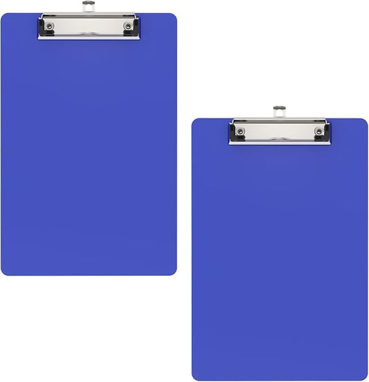 2 Pack Small Clipboards, A5 Plastic Mini Blues Clip Board for Classroom, Students, Kid, Size 6" x 9" with Low Profile Clip, Office & School Supply