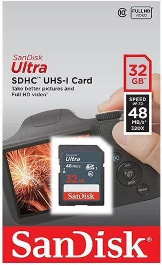 SanDisk Ultra 32GB Class 10 SDHC UHS-1 Memory Card up to 48MB/s - SDSDUNB-032G