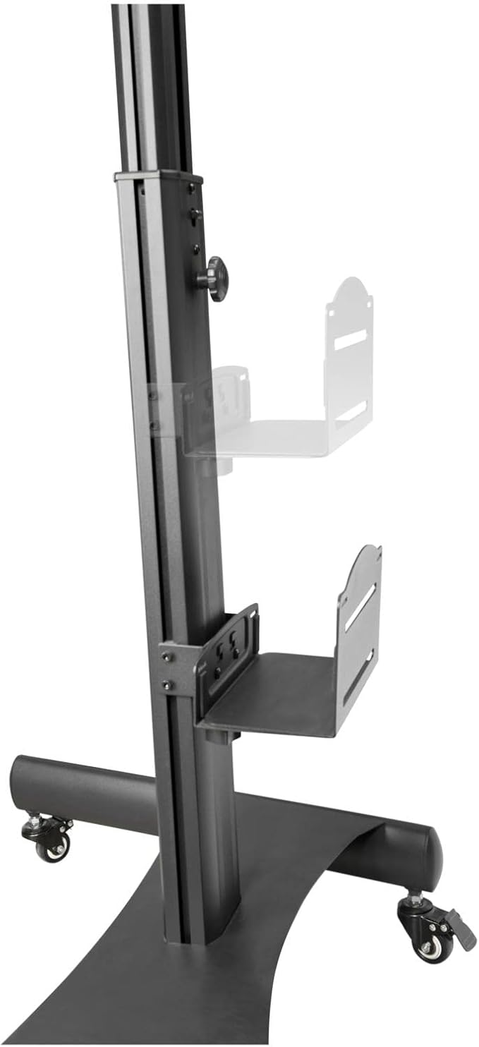 StarTech.com Mobile Workstation Cart with Monitor Mount, CPU/PC Holder, Keyboard Tray - Ergonomic Height Adjustable Desktop Cart - Rolling Mobile Standing Workstation on Wheels (WKSTNCART)