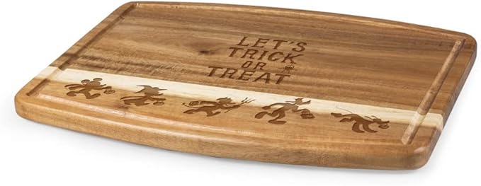 PICNIC TIME Disney Mickey Mouse & Friends Ovale Acacia Cutting Board, Serving Board, Charcuterie Board, (Acacia Wood)