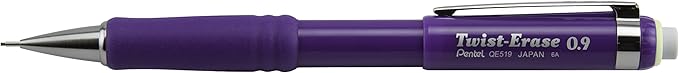 Pentel Twist-Erase III Mechanical Pencil, (0.9mm), Violet Barrel, Box of 12 (QE519V)