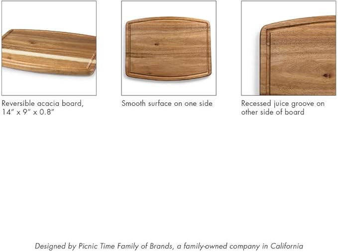 PICNIC TIME Disney Winnie the Pooh Ovale Acacia Cutting Board, Serving Board, Charcuterie Board, (Acacia Wood)