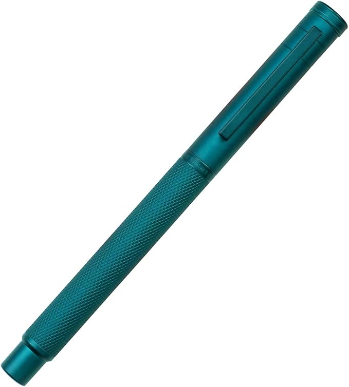 Asvine Dark Green Fude Pen, Bent Nib Fountain Pen Calligraphy (Fine to Broad) with Converter and Metal Pen Case Set