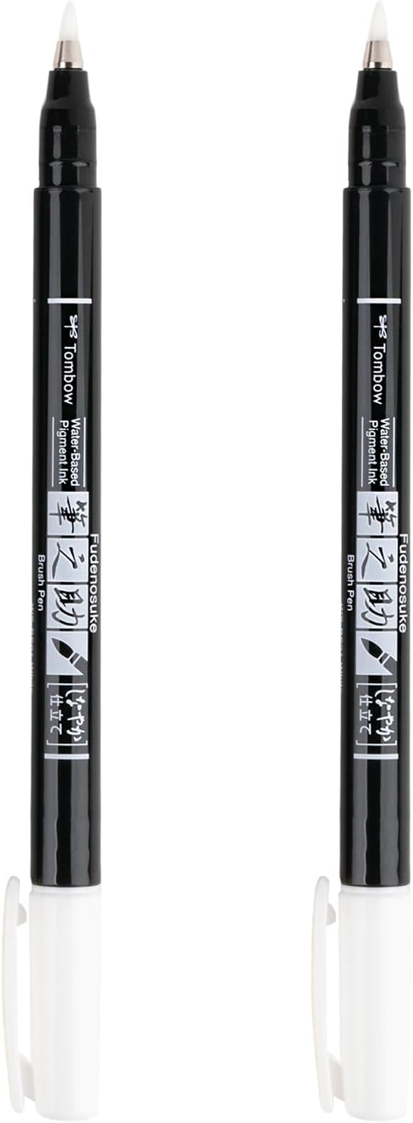 Tombow 62040 Fudenosuke Brush Pens, White 2-Pack
