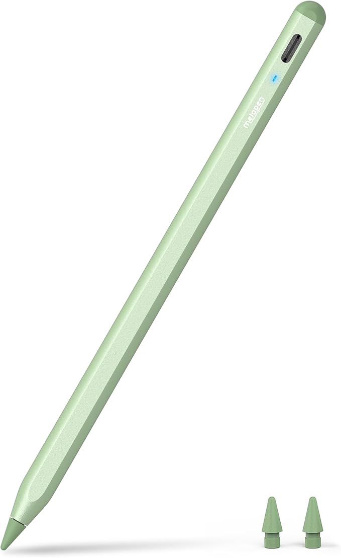 Metapen Pencil A8 for Apple iPad 2018-2025, (2X Faster Charge), Tilt Sensitivity, Pixel Precision, Stylus Pen for iPad 11/10/9/8/7/6th Gen, Pro 12.9/11/13-inch M4, Air 3/4/5/M2/M3, Mini 5/6th, Green